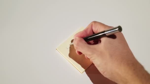 Sopa not telefon numarası üzerinde yazma kişi — Stok video