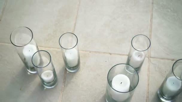 Candles in glasses — Stock Video