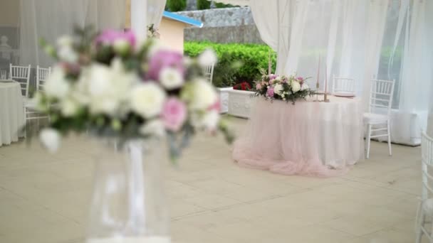 Wedding reception decoration — Stock Video