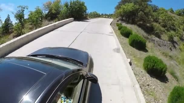 山道で運転している車 — ストック動画