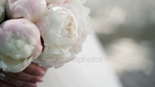 无法辨认的新娘花束 — 图库视频影像