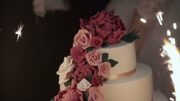 Celebración tarta slow motion — Vídeos de Stock