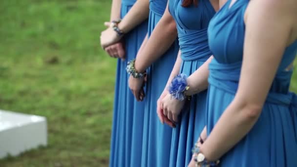 Подружки невесты на церемонии — стоковое видео
