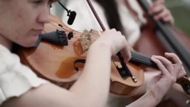 Saint-Petersburg, Rusya-7 Temmuz 2017: Müzisyenler düğün töreninde