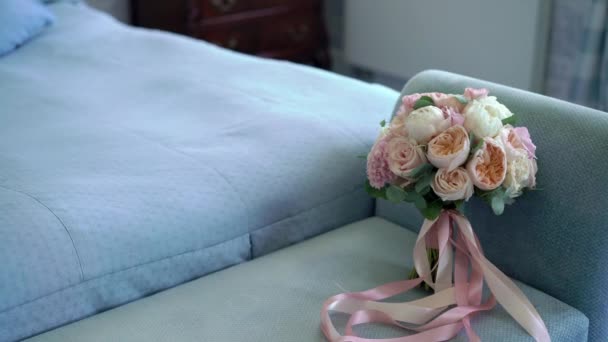 Bouquet with peonies — Stock Video