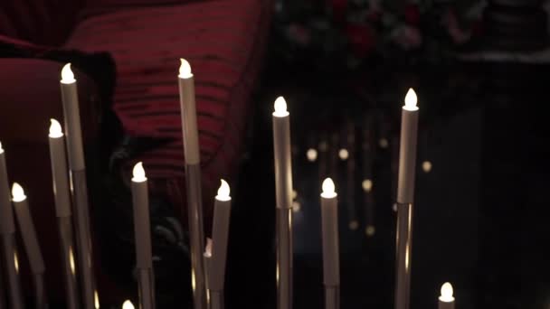 Decorazione candele alla festa — Video Stock