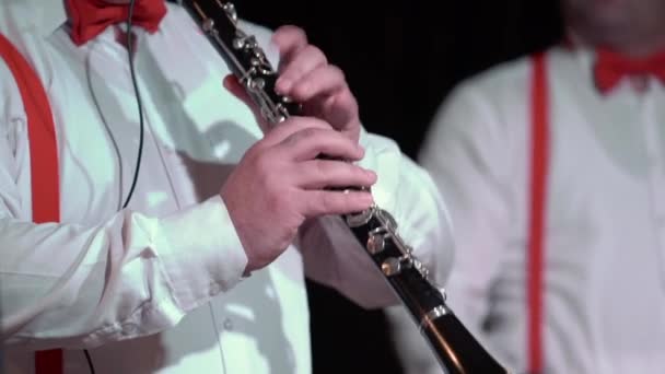 男人玩长笛 — 图库视频影像