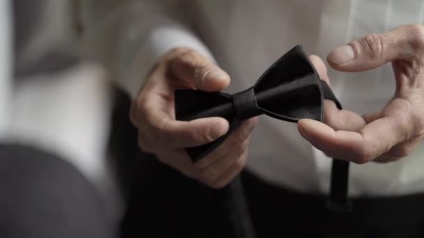 Man wearing bow tie — Stock Video