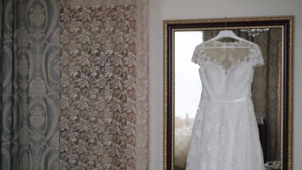 Vestido de novia blanco — Vídeos de Stock