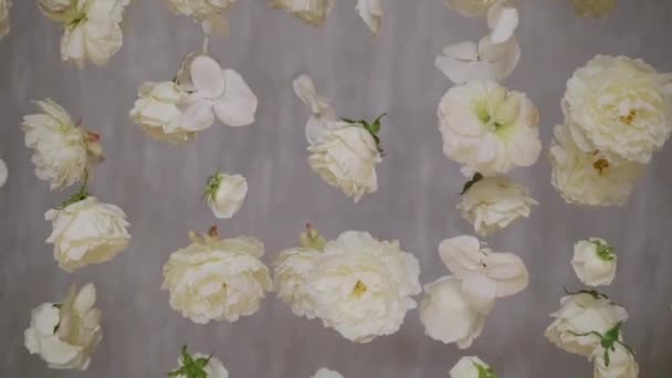 Dekorasjon av hvite blomster – stockvideo
