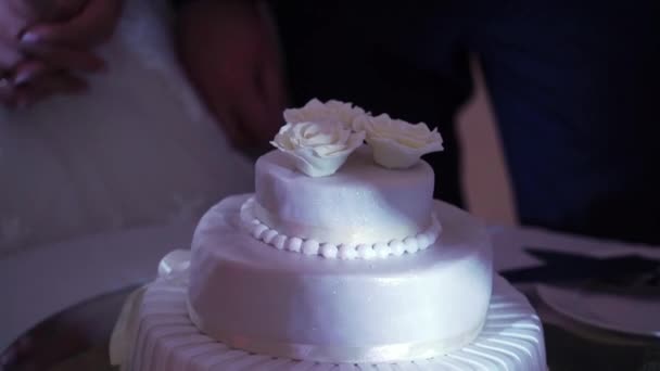 Torta celebrazione bianca — Video Stock