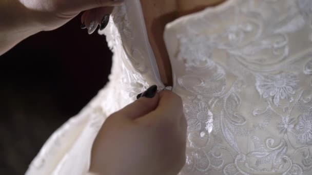 Skompresowanie się suknia ślubna — Wideo stockowe