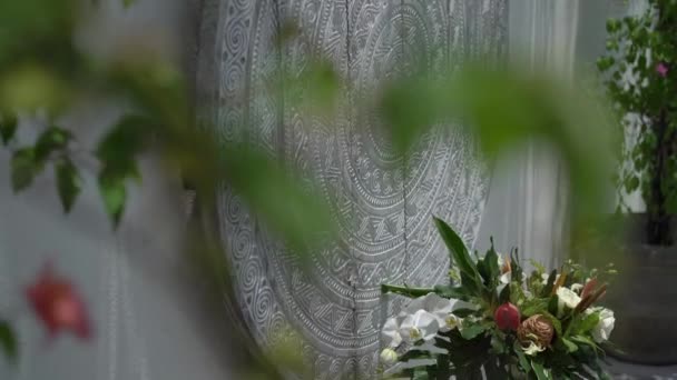Тропический свадебный букет — стоковое видео