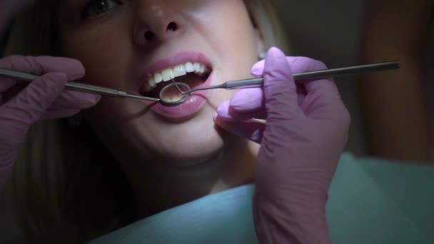 Patient in dental clinic — Stock Video