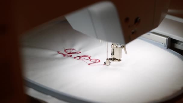 Sewing machine embroidery — Stock Video