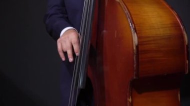 Keman çalan bir adam. Kemancı erkek müzik çalıyor. Sahne konserinde müzisyen..