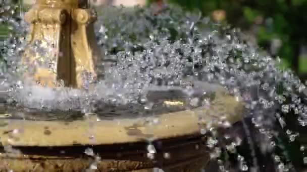 Fountain sparkling in a summer day — Stock video