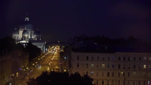 Ljus i staden på natten. — Stockvideo