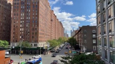 New York, Usa - 1 Ekim 2019: Manhattan şehir merkezi caddeleri.