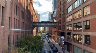 New York, Usa - 1 Ekim 2019: Manhattan şehir merkezi caddeleri.