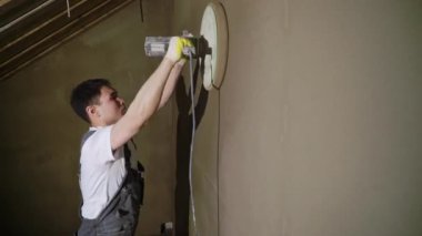 Havan sıva makinesi. Otomatik sıva. Ev ya da apartman onarımı ya da tadilatı. İnşaatçı