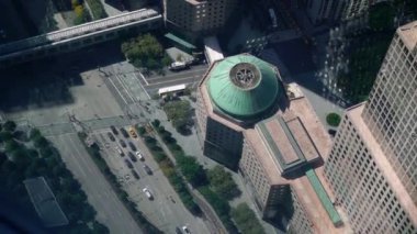 New York City Usa 'daki gökdelenlerin yukarıdan görüntüsü. Manhattan 'ın merkezindeki finans merkezi..