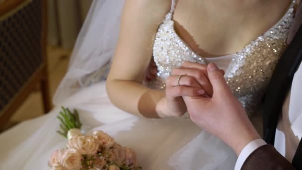 花嫁と新郎の抱擁 — ストック動画