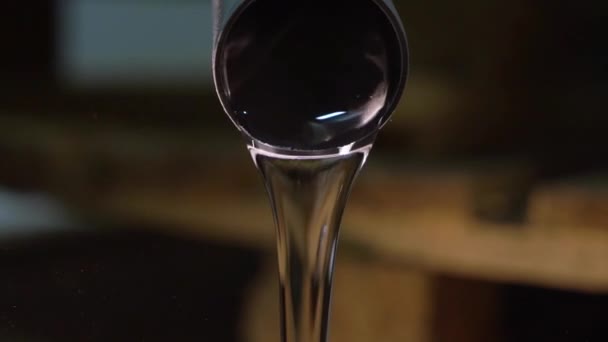 Pouring glycerin, water or other liquid — Stock Video