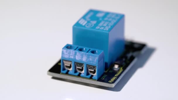 Relay module electronic components diy arduino parts — Stock Video