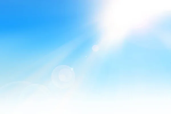 Rayo Sol Cielo Azul Con Destello Lente —  Fotos de Stock