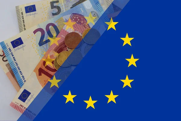 Schengen Bandera Flag Europe Europe Flag Paper Money — Stock Photo, Image