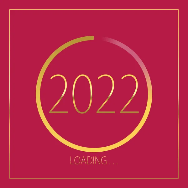 2022 Mutlu Yeni Yıl Altın Yükleme Çubuğu pembe arka planda izole. — Stok fotoğraf