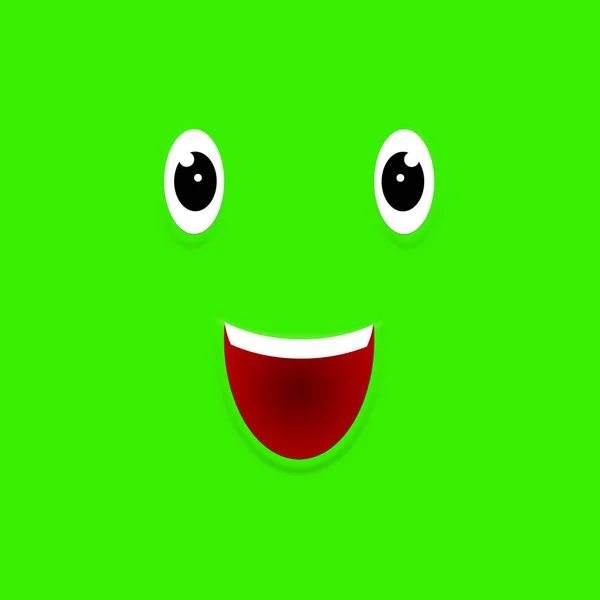 Speech Bubble Smiley Face Green Background — Stock Photo, Image