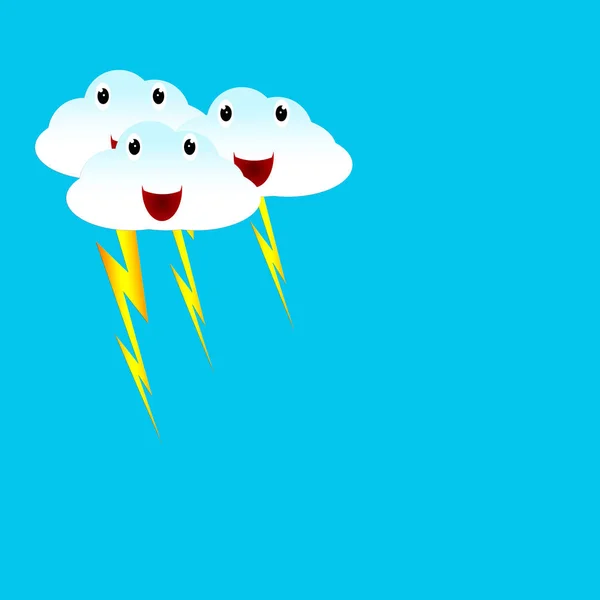 Comic Mit Regenwolken Und Blitz — Stockfoto