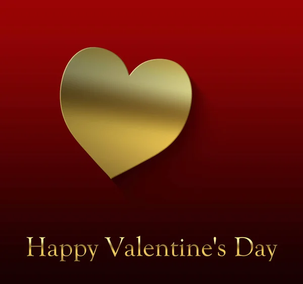 Happy Valentine Day Cover Χρυσαφί Καρδιά Φόντο Κόκκινης Βαθμίδας Και — Φωτογραφία Αρχείου