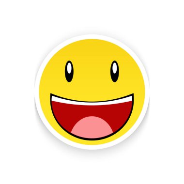 Beyaz bir arkaplanda izole edilmiş gülen ifade