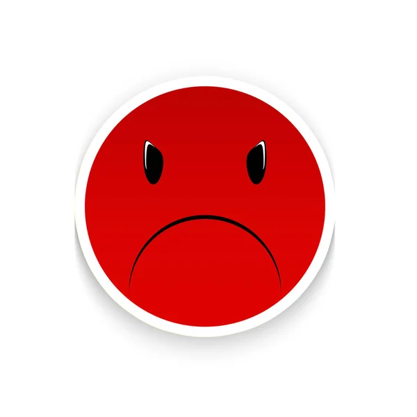 Red Emoticon Face Anger Isolated White Background — Stock Photo, Image