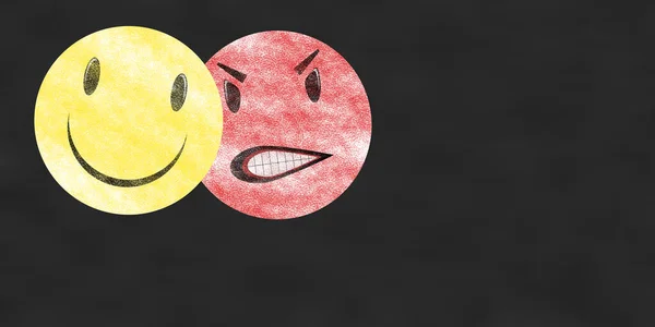 Angry Emoticon Smiley Face Isolated Black Background — Stock Photo, Image