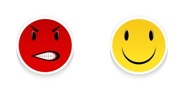 Boze Emoticon Smiley Gezicht Geïsoleerd Witte Achtergrond — Stockfoto