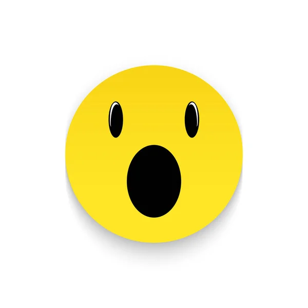 Amazed Yellow Smiley Face Isolated White Background — 스톡 사진