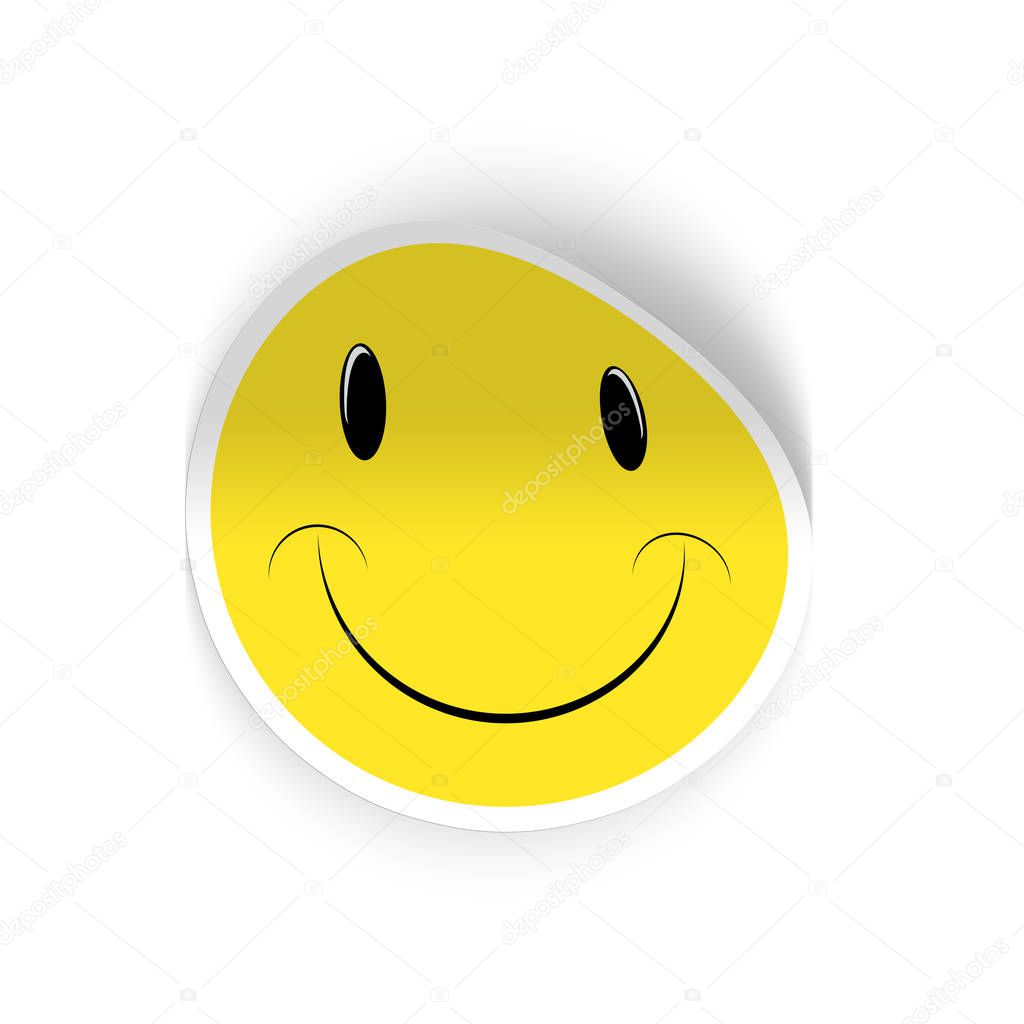 Smiling emoticon isolated on a white background