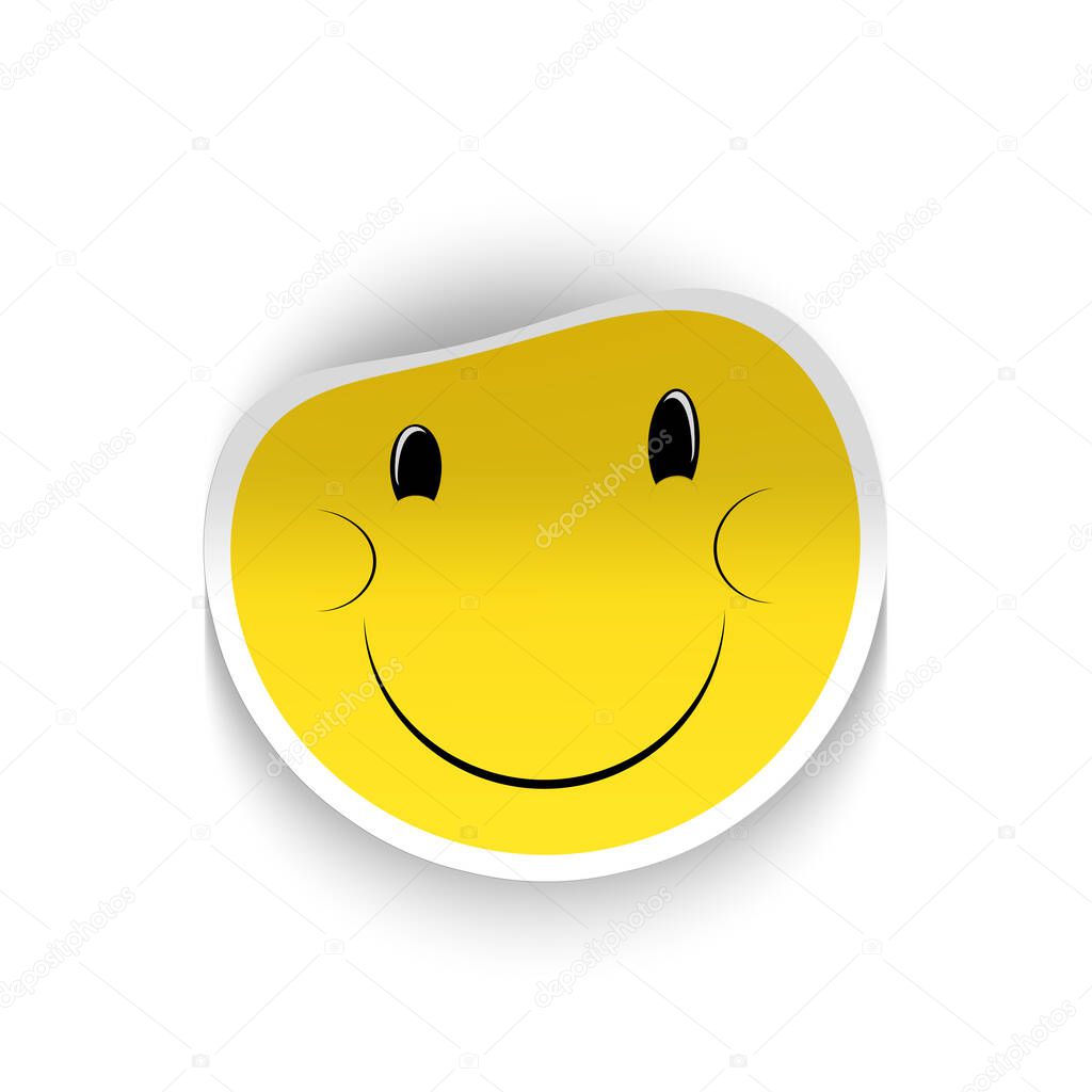 Chubby smiling face isolated on white background