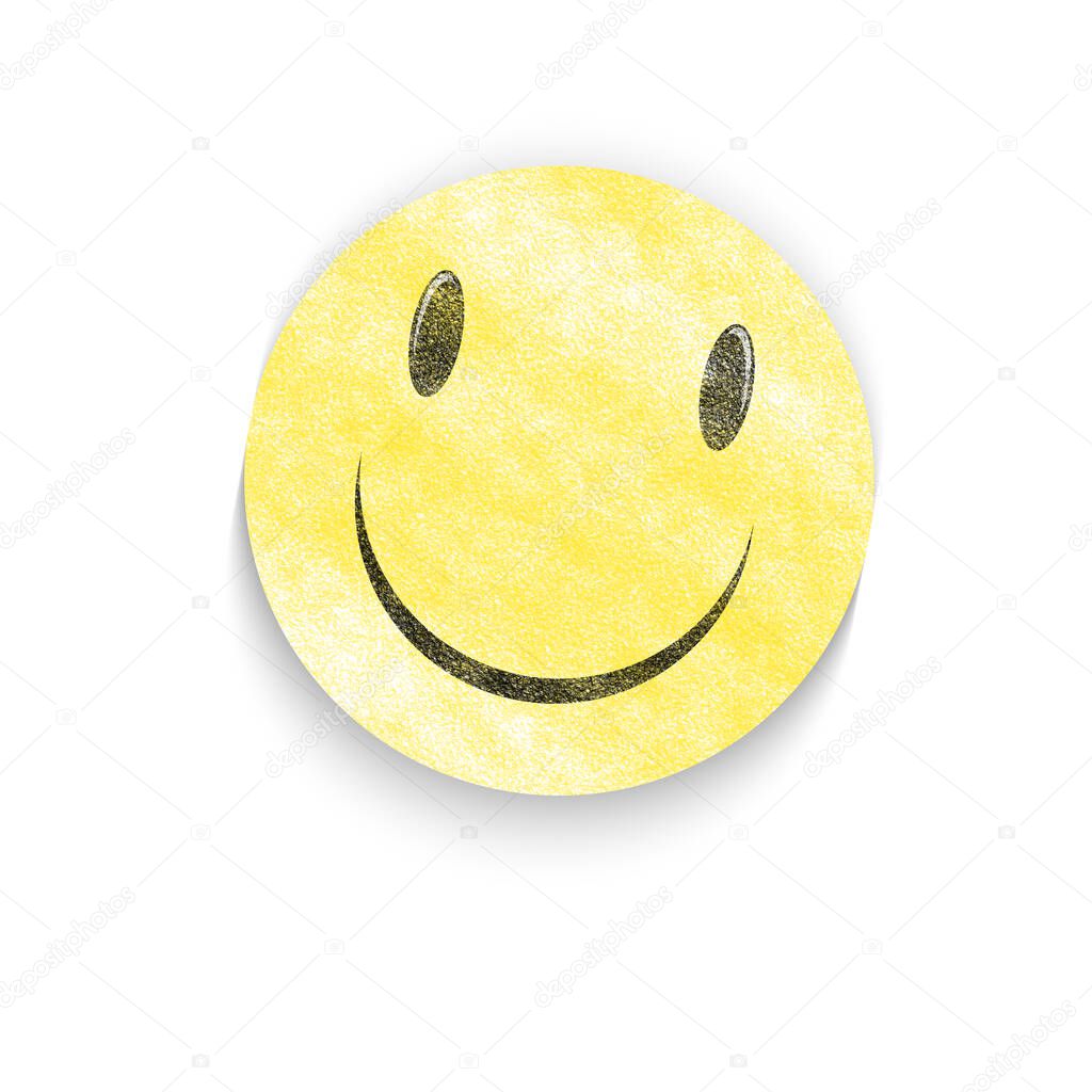 Smiling emoticon isolated on a white background