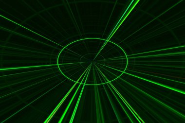 Siyah arkaplanda yeşil lazer