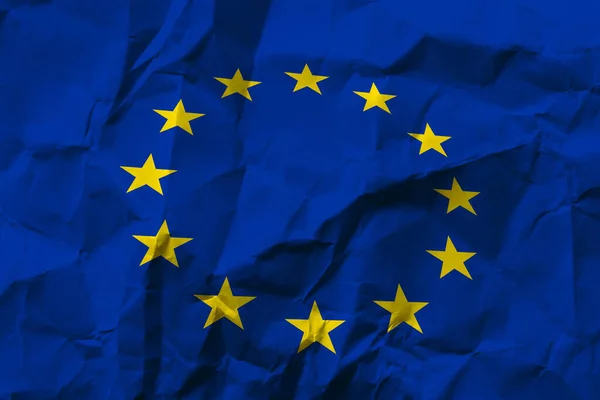 Bandera Europea Sobre Papel Arrugado — Foto de Stock