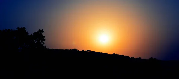 Pôr Sol Hora Azul — Fotografia de Stock