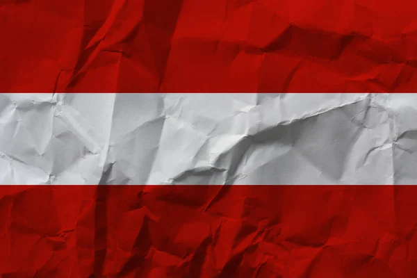 Österrike Nationell Flagga Skrynkligt Papper — Stockfoto