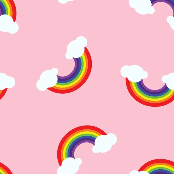 Pembe gökkuşağı arkaplanı, şirin, pürüzsüz desen, vektör illüstrasyonu