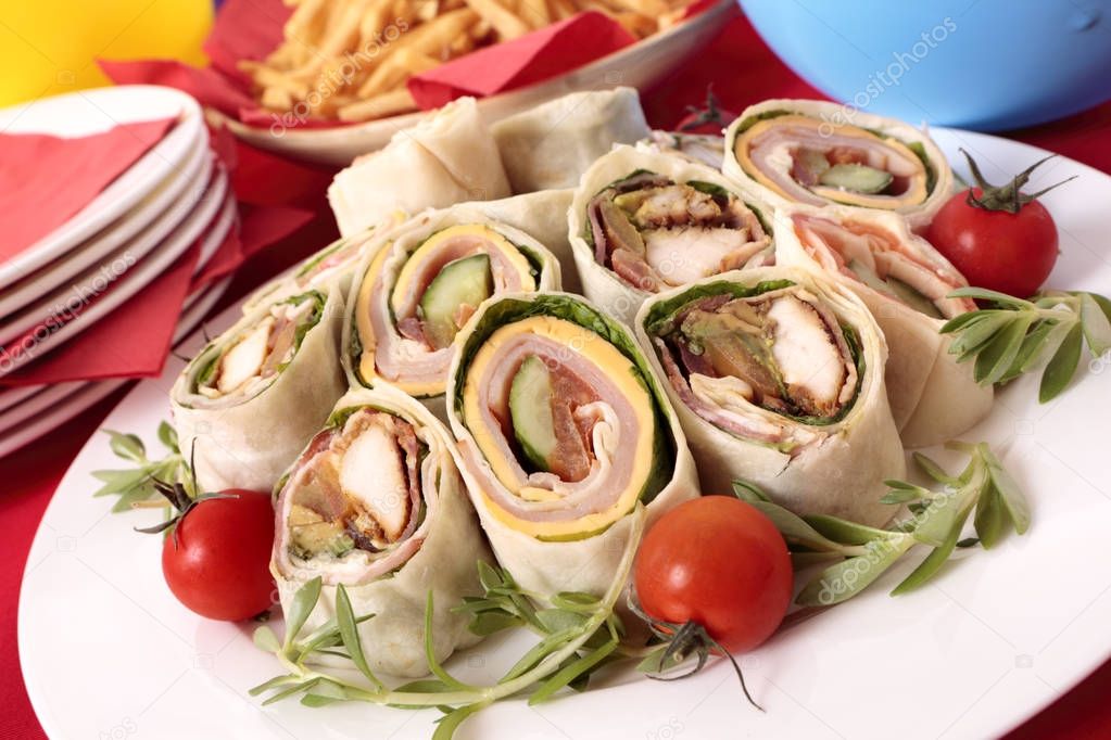 Wrap sandwiches for party food