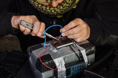 adam Timebomb yapma. terörizm ve tehlikeli kavramı.
